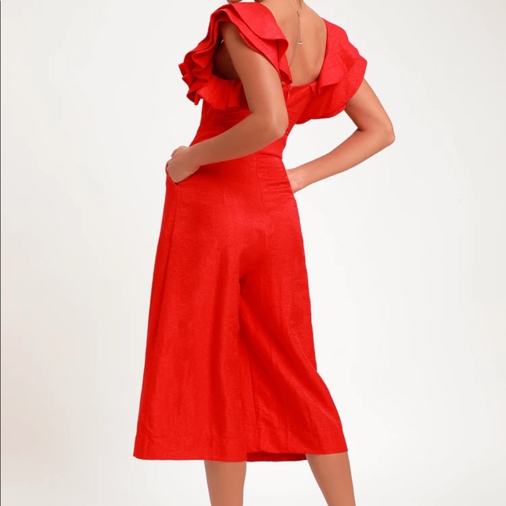 Lulus Gorgeous Holiday Ruffle Jumpsuit - Picture 3 of 9